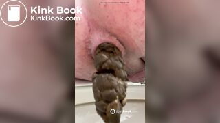 Girl farting and pooping on toilet - video 19