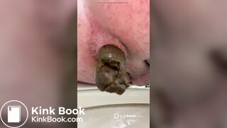 Girl farting and pooping on toilet - video 19