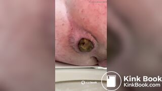 Girl farting and pooping on toilet - video 19