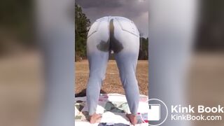 Messy Lexi Has Diarrhea In A Field.