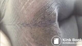 Pooping and peeing black wool tights