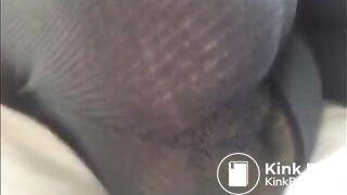 Pooping and peeing black wool tights
