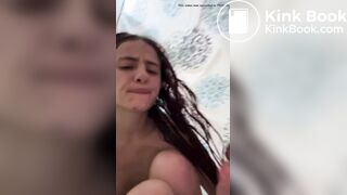 Beautiful latina shits and plays with her anus