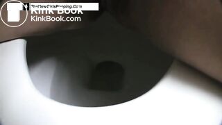 Girl Shitting and farting in the toilet, hard shit
