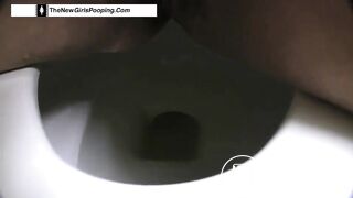 Girl Shitting and farting in the toilet, hard shit