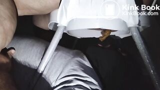 Mistress Iran 2520 Shits into her toilet slave's mouth