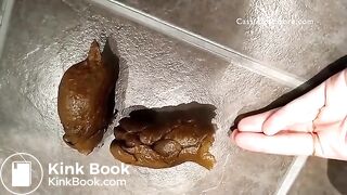 Gorgeous girl births 2 turd babies