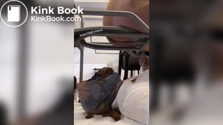 Mistress Filiz shitting mouth on chair