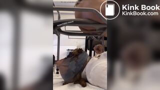 Mistress Filiz shitting mouth on chair