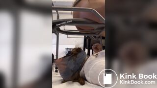 Mistress Filiz shitting mouth on chair