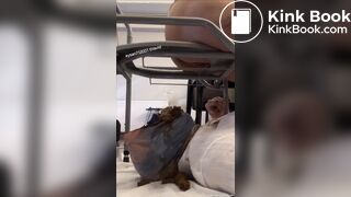 Mistress Filiz shitting mouth on chair