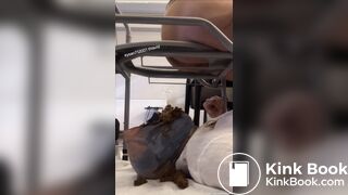 Mistress Filiz shitting mouth on chair