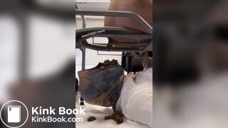 Mistress Filiz shitting mouth on chair