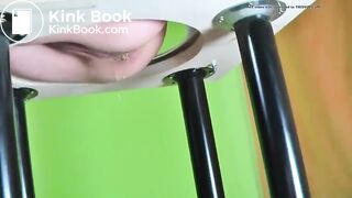 Soft poop from a potty chair very close up