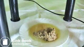 Soft poop from a potty chair very close up