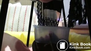 Spanish girls shit on toilet slave