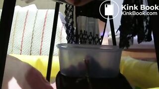 Spanish girls shit on toilet slave