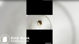 Miss poop on toilet