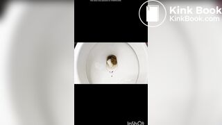 Miss poop on toilet