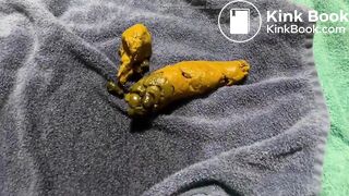 Ebony shit and piss on floor