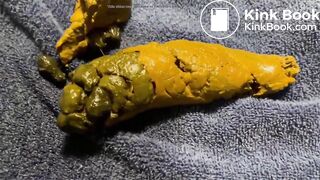 Ebony shit and piss on floor