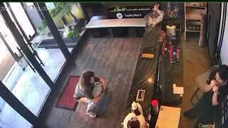 Woman takes a dump in a store