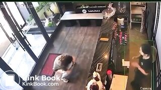 Woman takes a dump in a store