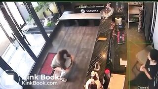 Woman takes a dump in a store