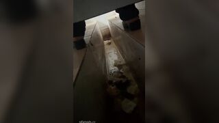 A voyeur catches her poop