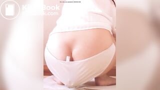 Huge white japanese panty poop
