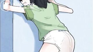 Anime girl pooping in her diaper