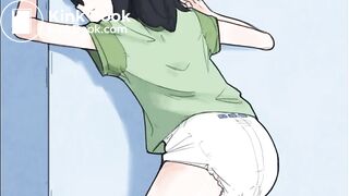 Anime girl pooping in her diaper