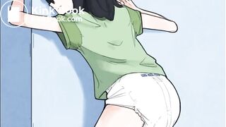 Anime girl pooping in her diaper