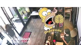 Woman takes a shit inside restaurant