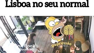 Woman takes a shit inside restaurant