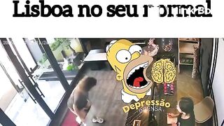 Woman takes a shit inside restaurant