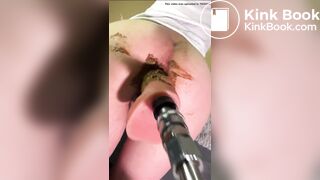 her anus is like a cement machine (shit dildo)