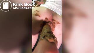 her anus is like a cement machine (shit dildo)