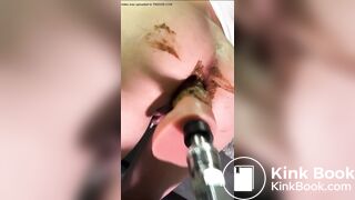 her anus is like a cement machine (shit dildo)