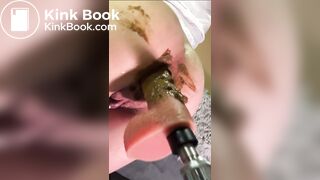 her anus is like a cement machine (shit dildo)