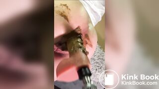 her anus is like a cement machine (shit dildo)