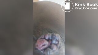 Older Black Lady Straining