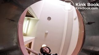 Japanese human toilet chair sloppy shit in mouth