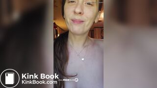 Redhead enjoys tasting, licking & sucking hard scat log