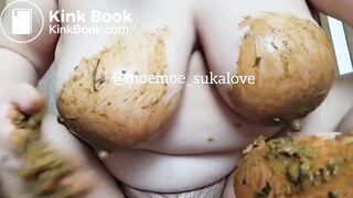 Japanese chubby girl smeared with shit　2