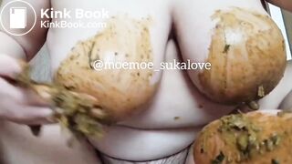 Japanese chubby girl smeared with shit　2