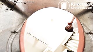 Mistress Good aim with diarrhea on human toilet