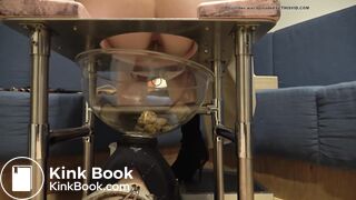 Japanese Human toilet slave ... funnel chair feeding