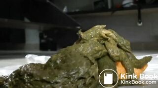 Woman shits on a doll