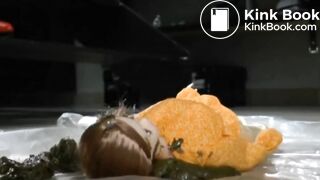 Woman shits on a doll